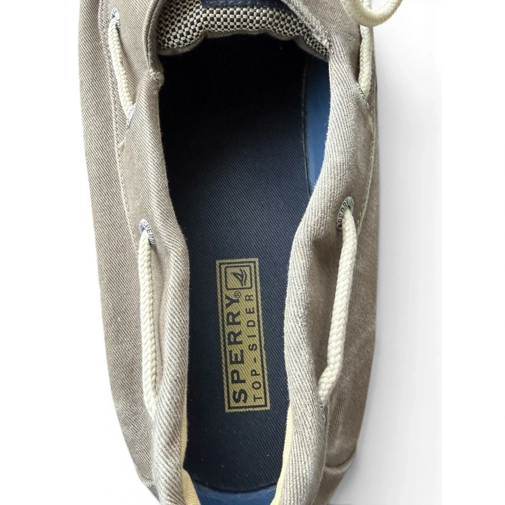 Sperry‎ Top-Sider Mens Canvas Boat Shoes B13-CH171 Taupe Gray Size 15M